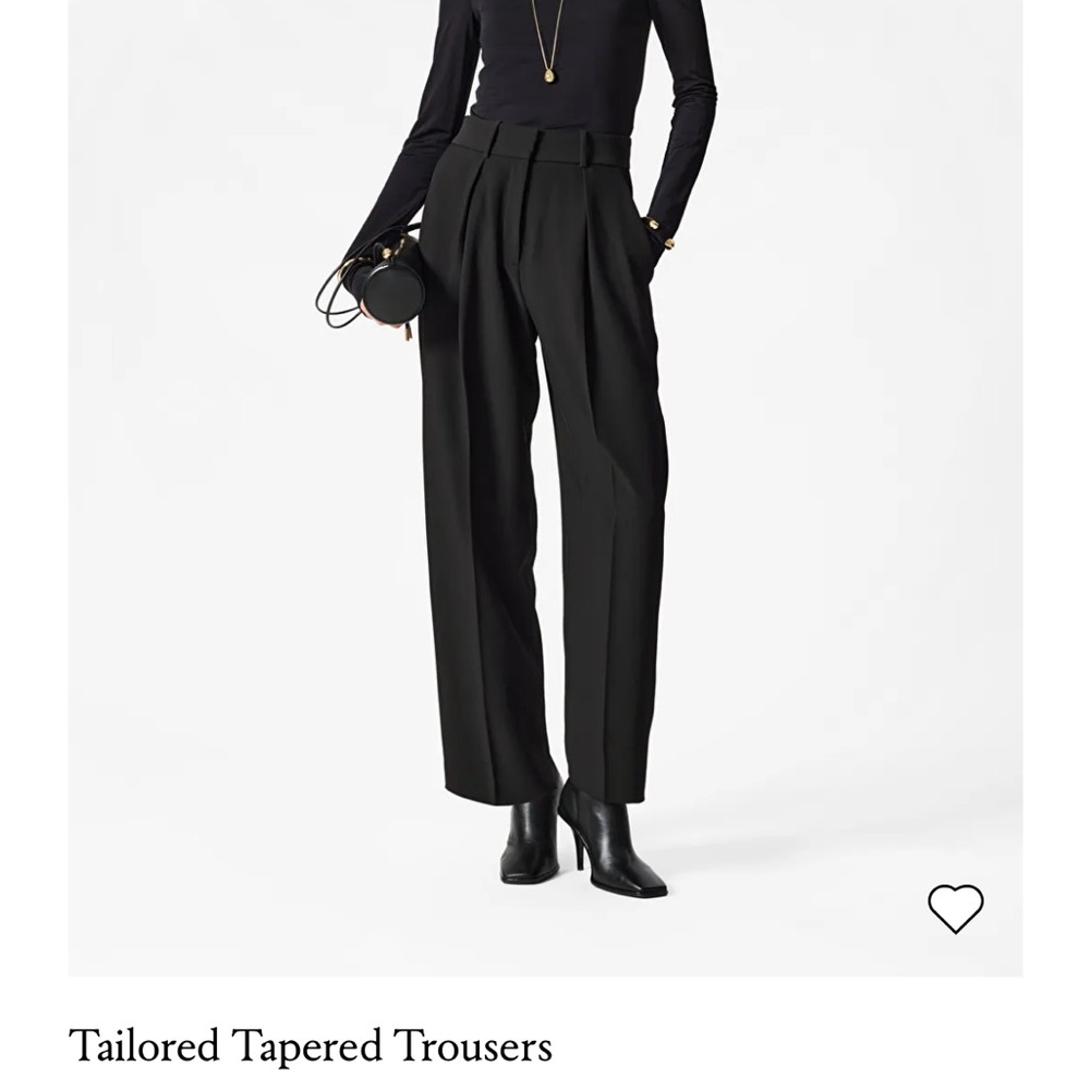 & Other Stories Tailored Tapered Trousers Black Sz 8